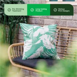 Rackhams Pair of Outdoor Scatter Cushions – Botanical Leaf Design - thumbnail 4
