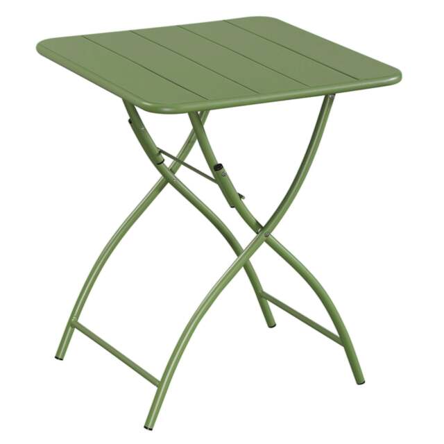 Rackhams Square Metal Bistro Folding Garden Table Moss Green - Green - image 1