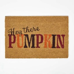 Rackhams Hey There Pumpkin Non-Slip Coir Doormat, 40 x 60 cm