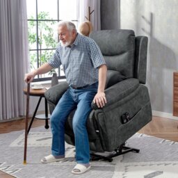 Rackhams Massage Recliner Chair, Lift Chair with Heat, USB, Remote, Grey - Brown - Steel legs - Brown - thumbnail 3