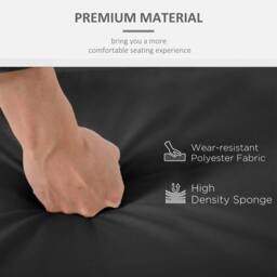 Rackhams 2 Piece Garden Chair Cushions with 1 Seat Cushion 1 Back Pad for Rattan Sofa Chair, Outdoor Seat Pads for Indoor and Outdoor Use, Black - thumbnail 5