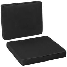 Rackhams 2 Piece Garden Chair Cushions with 1 Seat Cushion 1 Back Pad for Rattan Sofa Chair, Outdoor Seat Pads for Indoor and Outdoor Use, Black - thumbnail 1