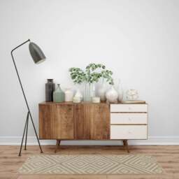 Rackhams Geo White & Beige Jute Looking Washable Rug - 120X170 cm - thumbnail 5