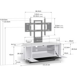 "Rackhams Hampshire Corner-Friendly Gloss White with Contrast Beam-Thru Remote Friendly Door 26""-50"" Flat Screen TV Cabinet with Mounting Arm" - thumbnail 5