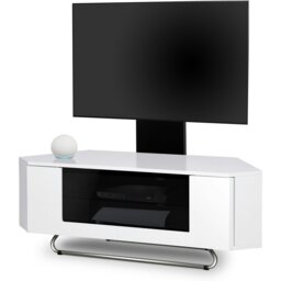 "Rackhams Hampshire Corner-Friendly Gloss White with Contrast Beam-Thru Remote Friendly Door 26""-50"" Flat Screen TV Cabinet with Mounting Arm" - thumbnail 3