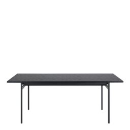 Rackhams Angus Dining Table in Black 200x74cm Included 4 Carrie Swivel Dining Chairs in Sand - Black - No - Black - thumbnail 3