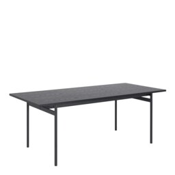 Rackhams Angus Dining Table in Black 200x74cm Included 4 Carrie Swivel Dining Chairs in Sand - Black - No - Black - thumbnail 2