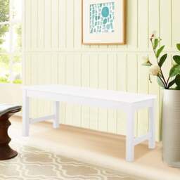 Rackhams Pine Bench All White - thumbnail 3