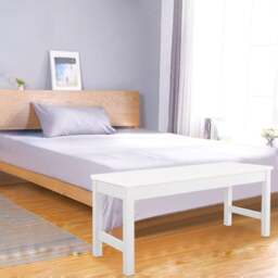 Rackhams Pine Bench All White - thumbnail 4