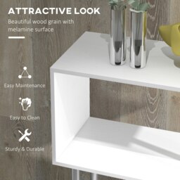 Rackhams Wooden Storage Display Unit Bookshelf Bookcase Dividers S Shaped - White - thumbnail 6