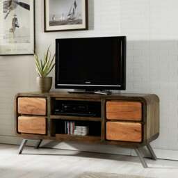 Rackhams Aaron Metal & Wood TV Cabinet - 140CM X 45CM X 63CM  (LXDXH) - Wood - brown