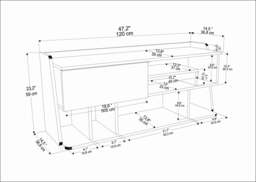 "Rackhams Raca Modern Tv Stand TV Cabinet for TV's up to 55"" - Oud Oak White" - thumbnail 4