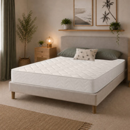 Rackhams Quilted Brick Hybrid Mattress - 18cm Deep, Soft Firmness - White - 1 - European King Size Mattress (160cm x 200cm)