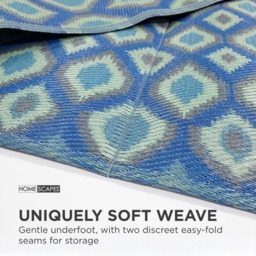 Rackhams Outdoor Rug Luxury Waterproof Reversible Recycled, For Garden, Amber Ikat - 180 x 270 cm - thumbnail 5