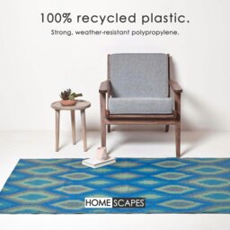 Rackhams Outdoor Rug Luxury Waterproof Reversible Recycled, For Garden, Amber Ikat - 180 x 270 cm - thumbnail 2