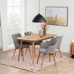Rackhams Nagano Rectangular Dining Table in Oak - Brown - No - Brown - thumbnail 4
