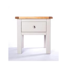 Rackhams Argenta Light Grey 1 Drawer Side Table Satin Chrome Knob