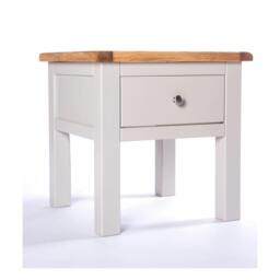 Rackhams Argenta Light Grey 1 Drawer Side Table Satin Chrome Knob - thumbnail 3
