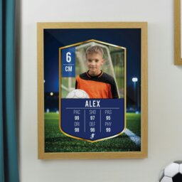 Rackhams Personalised Photo Upload Football Card Football Oak Poster Frame - thumbnail 2