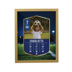 Rackhams Personalised Photo Upload Football Card Football Oak Poster Frame
