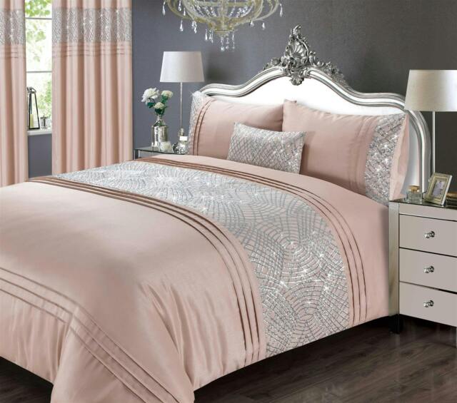 Rackhams Charleston Sequin Duvet Cover Set - Blush - King