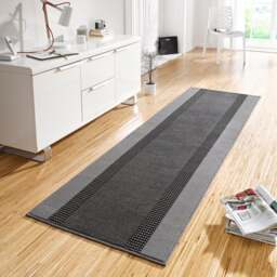 Rackhams Designer Velours Grey Runner “Band” – Classic Elegance - 160X230 cm - thumbnail 6