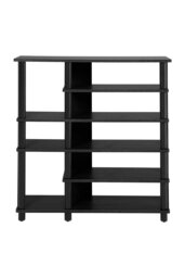 Rackhams 6-Layer Open-Style Wood Shoe Rack - Black - thumbnail 5