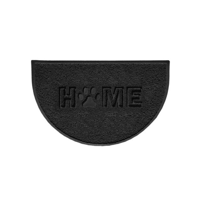 Rackhams Home Paw Embossed Halfmoon Spaghetti Indoor/Outdoor Doormat - Black - Yes (Suitable for Indoor) - image 1