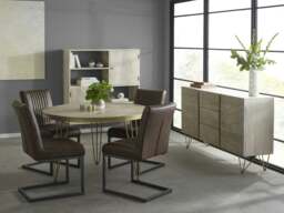 Rackhams Round Solid Wood Dining Table 4 Seats Barbuto Light Mango - Wood - 120CM X 120CM X 76CM  (LXDXH) - Dining Table - thumbnail 2