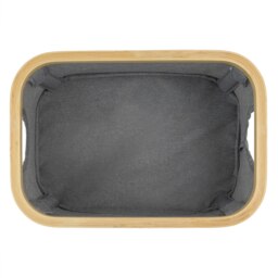 Rackhams Bambanio Foldable Bamboo Storage Basket, 26L - Grey - thumbnail 3