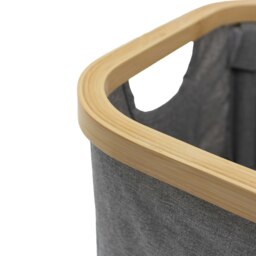 Rackhams Bambanio Foldable Bamboo Storage Basket, 26L - Grey - thumbnail 5