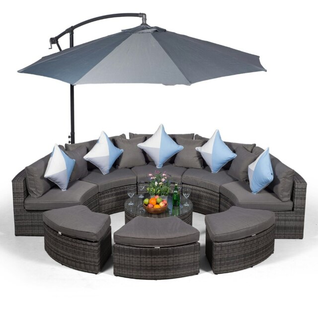 Rackhams Monaco Luxury Large Rattan Garden Sofa Set - Grey - 1 - image 1