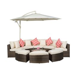 Rackhams Monaco Luxury Large Rattan Garden Sofa Set - Grey - 1 - thumbnail 3