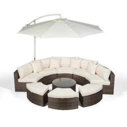 Rackhams Monaco Luxury Large Rattan Garden Sofa Set - Grey - 1 - thumbnail 5