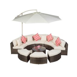 Rackhams Monaco Luxury Large Rattan Garden Sofa Set - Grey - 1 - thumbnail 2