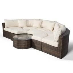 Rackhams Monaco Luxury Large Rattan Garden Sofa Set - Grey - 1 - thumbnail 6