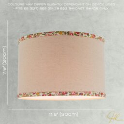 Rackhams Natural Oatmeal Linen Circular Lamp Shade with Colourful Floral Trims - thumbnail 6