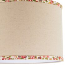 Rackhams Natural Oatmeal Linen Circular Lamp Shade with Colourful Floral Trims - thumbnail 4