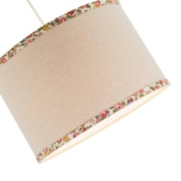 Rackhams Natural Oatmeal Linen Circular Lamp Shade with Colourful Floral Trims - thumbnail 3