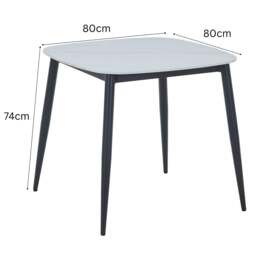 Rackhams Aspen Square Dining Table, White Sintered Stone - thumbnail 2