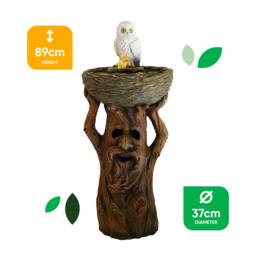 Rackhams Solar Bird Bath – Owl Bird Bath Fountain with LED Lights & Battery Backup - thumbnail 2