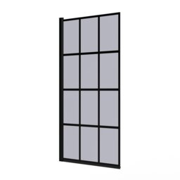 Rackhams 4mm Thickness Tempered Glass Shower Screen - Grey - thumbnail 3