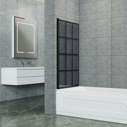 Rackhams 4mm Thickness Tempered Glass Shower Screen - Grey - thumbnail 2