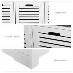 Rackhams 3-Drawer Shoe Storage Bench - White - thumbnail 6