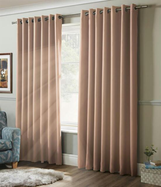 Rackhams Plain Blackout Ring top Curtains - Pink - 117cm width x 183cm drop - image 1