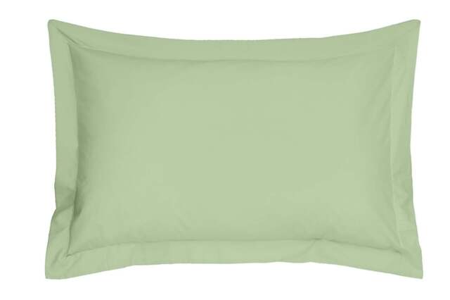 Rackhams Polycotton Oxford Pillowcases Pair 180 Thread Count - Green - Pillowcase (48cm x 74cm)