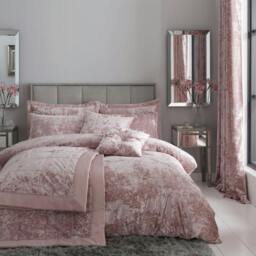 Rackhams Crushed Velvet Duvet Cover Set - Silver Grey - Double - thumbnail 5