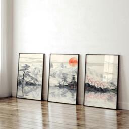 Rackhams Framed Posters For Living Room - Set of 3 wall art prints - 16 x 22 inches / 40.65 cm x 56 cm - Polyester Canvas 260 gsm - Canvas wrapped - thumbnail 4