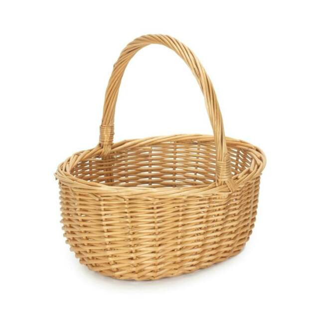 Rackhams Full Buff Willow Childs Oval Wicker Shopping Basket - Natural
