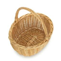 Rackhams Full Buff Willow Childs Oval Wicker Shopping Basket - Natural - thumbnail 2